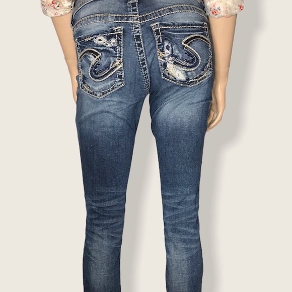 Silver Suki Skinny Ripped Distressed Denim Jeans - Picture 3 of 8